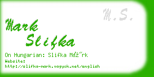 mark slifka business card